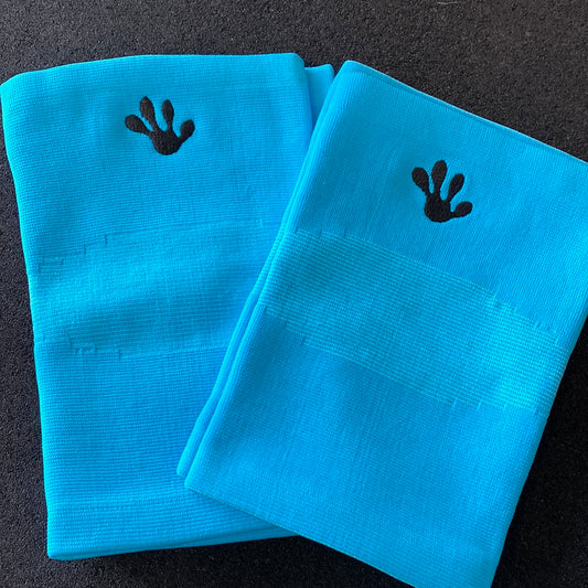Blue knee sleeves